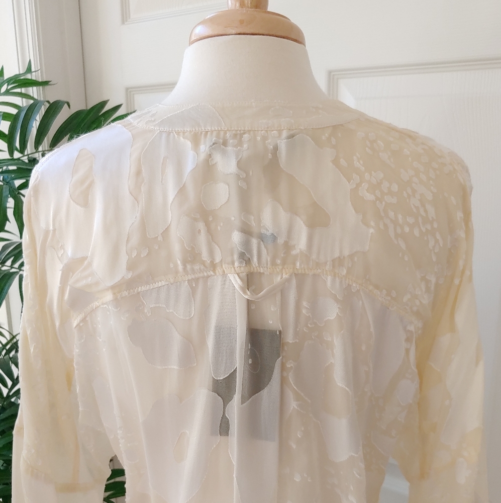 Patterson J Kincaid Detailed Embellished Sheer Long Sleeve Top Luna Tunic Medium - Picture 7 of 8